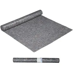 Relaxdays Malervlies, 2 Rollen Abdeckvlies, je 1 m x 10 m, rutschfest, wasserabweisend, 200g/m2, Streichen, Umzug, grau