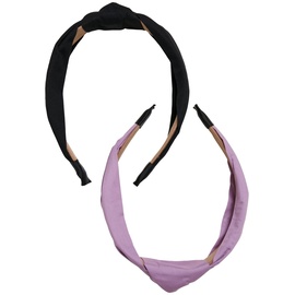 URBAN CLASSICS Light Headband With Knot 2-Pack, violablue/black, One Size