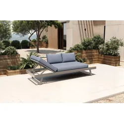 OUTFLEXX Lounge/Liege, silber, Alu/Polyester, verstellbar, hoher Liegekomfort