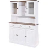 VCM ebuy24 Buffet, Weiß, 131x191x45 cm, Küchen, Küchenmöbel, Buffetschränke