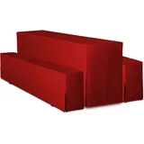 TexDeko Hussen Bierzeltgarnituren gepolstert 5TLG Set Premium 220x70cm Rot)