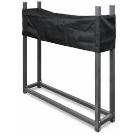 V2Aox Kaminholzregal Metall 112 x 115 cm mit Abdeckung Anthrazit
