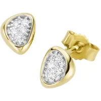 Luigi Merano Ohrstecker mit Brillanten, Gelbgold 585 Onesize Hellbraun