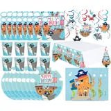 Amscan Ahoi, Happy Birthday - Kindergeburtstags-Set (65-teilig)
