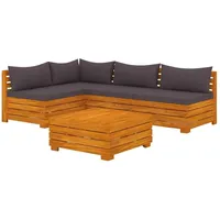 vidaXL 5-tlg Garten-Lounge-Set mit Kissen Massivholz Akazie Modell 7