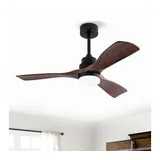 Odikalo Deckenventilator Deckenleuchte mit LED-Beleuchtung & Fernbedienung, Bestseller 42-Zoll-Deckenventilator mit 3 Flügeln in Walnussfarbe braun|schwarz