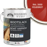 WO-WE Lack Bootslack Schiffslack Parkettlack Yachtlack W400, 0,75-5L, Seidenglänzend, Lösemittelbasis rot