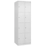 C+P Schließfachschrank Classic PLUS, 2 Abteile, 1850x600x500mm, 9016/9016 Innenhöhe Gefach oben (oberes 453 mm Front RAL 9016 Verkehrsweiß