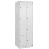 C+P Schließfachschrank Classic PLUS, 2 Abteile, 1850x600x500mm, 9016/9016 Innenhöhe Gefach oben (oberes 453 mm Front RAL 9016 Verkehrsweiß