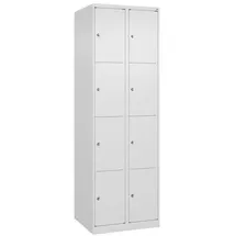 C+P Schließfachschrank Classic PLUS, 2 Abteile, 1850x600x500mm, 9016/9016 Innenhöhe Gefach oben (oberes 453 mm Front RAL 9016 Verkehrsweiß