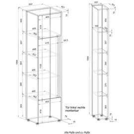 furn.design Aktenschrank Set Center grau Wotan Eiche 3x Schrank groß 5) OH 25 Fächer, Rechteckig, 190x200x40 cm