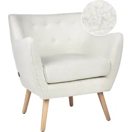 Beliani Sessel DRAMMEN Bouclé Weiß