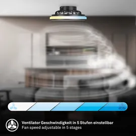 Briloner Deckenventilator 38 cm Schwarz