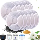 Trinkbrunnen Filter Katzenbrunnen Ersatzfilter 12 Stück Filter mit Harz und Aktivkohle für Katzen und Hunde