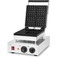 VERTES Belgisches Waffeleisen, 4 Waffeln gleichzeitig, 80 Stück pro Stunde, 1600 Watt, Teflonbeschichtet, Edelstahlgehäuse