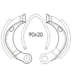 Bremsbacken vorne / hinten Peugeot 103 SPX / RCX / MBK Felge alu (Grimeca Durchmesser 90mm)