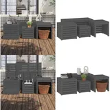 Vidaxl - 4-tlg. Gartenbox-Set Grau Massivholz Kiefer - Gartenbox - Holzkiste - Gartenmöbel - Outdoor Möbel - Stauraum - Home & Living