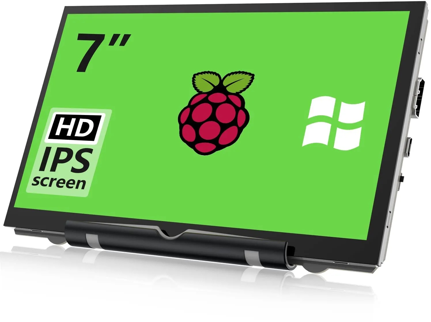 HAMTYSAN 7 Zoll Mini Monitor Externes Display 800x480 IPS Bildschirm Kleiner HDMI für Raspberry Pi 400/4/3/2/Zero/B/B+ Jetson Nano Win11/10/8/7 (Non-Touch), VGA