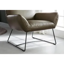KAWOLA Sessel BISA Leder 75 x 75 x 75 cm olivgrün