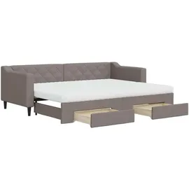 vidaXL Tagesbett Ausziehbar mit Schubladen Taupe 80x200 cm Stoff