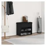 vidaXL Sitzbank mit Stauraum Schwarz Eichen-Optik 62 x 32 x 50 cm