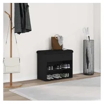 vidaXL Sitzbank mit Stauraum Schwarz Eichen-Optik 62 x 32 x 50 cm