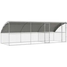 vidaXL Hundekäfig 6 x 2 x 2 m Stahl Silber