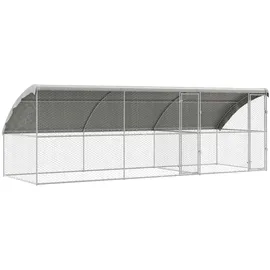 vidaXL Hundekäfig 6 x 2 x 2 m Stahl Silber