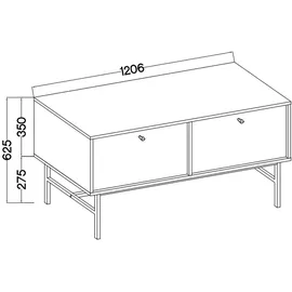 masseno TORINO Lowboard 120,6 cm Hellgrün MDF