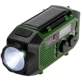 Camry CR 1919 Solar Kurbel Notfallradio (Taschenlampe, SW Radio, FM, Powerbank, AM, Leselampe, SOS-Modus, Camping Outdoor Auto Reisen Stromausfall) grün
