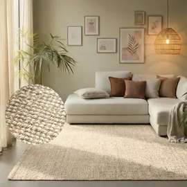 HANSE HOME Bouclé Jute Teppich Jaipur Natur Ivoryweiß – beige