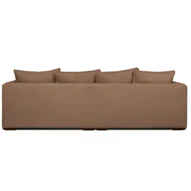 Home Affaire Big-Sofa HOME AFFAIRE "Coray", braun (light braun), B:266cm H:80cm T:113cm, 100% Polyester, Sofas, Big-Sofa, extra weich und kuschelig, Füllung mit Federn und Daunen