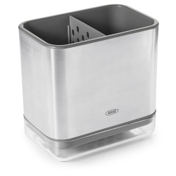 OXO Utensilienhalter für die Spüle, Edelstahl, Platzsparender Aufbewahrungsbehälter für eine organisierte Spüle, 1 Stück