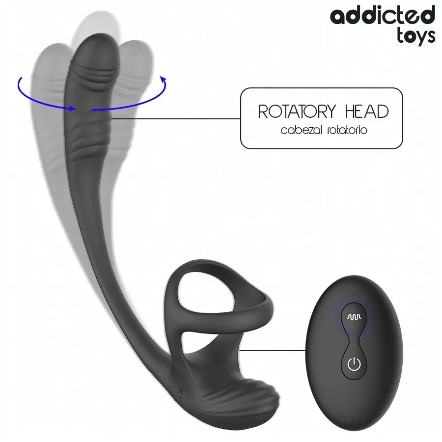 ADDICTED TOYS  ANALPLUG MIT VIBRATION, 360-WELLUNG UND HODENSTIMULATOR