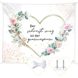 Hochzeitslaken zum Ausschneiden 200x180cm, Bettlaken mit Herz Hochzeit inkl.2 Scheren, Herz Ausschneiden Hochzeit, Hochzeitsspiel für Braut und Bräutigam, Standesamt Überraschung
