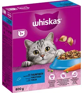 whiskas® Katzen-Trockenfutter 1+ mit Thunfisch 800,0 g