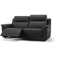 Sofanella 3-Sitzer Sofanella Dreisitzer Ledersofa MALITO Relaxsofa Ledercouch in Schwarz schwarz