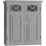 Teamson Home Badezimmer Dawson Wandschrank Mit Zwei Türen Grau Ehf-6810g