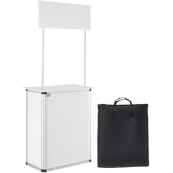 VEVOR Tragbare Messetheke Messetresen, 785 x 380 x 1815 mm Messestand Ausstellungs-Thekenständer, Faltbarer Promotion-Einzelhandels-Bartisch, Rezeption Messestand mit Aufbewahrungsregal, Tragetasche