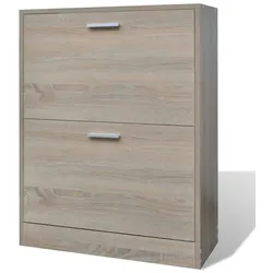 vidaXL Schuhschrank Holz in Eichen-Optik mit 2 Schuhkippern