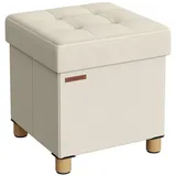 Songmics Sitzhocker, mit Stauraum,kleine klappbare Sitzbank,38 x 38 cm, LSFDE014W11