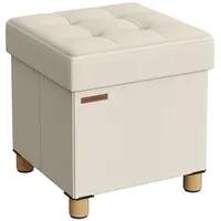 Songmics Sitzhocker, mit Stauraum,kleine klappbare Sitzbank,38 x 38 cm, LSFDE014W11