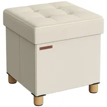 Songmics Sitzhocker, mit Stauraum,kleine klappbare Sitzbank,38 x 38 cm, LSFDE014W11