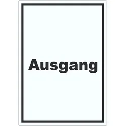 Ausgang Aufkleber mit Text Exit Schluss hochkant A7 (74x105mm)