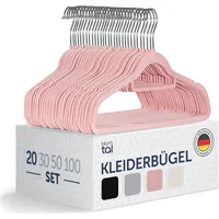 Blumtal Kleiderbügel 20 Stück - Samt 360° drehbar, rutschfest,