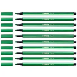 STABILO Pen 68 Filzstifte grün, 10 St.