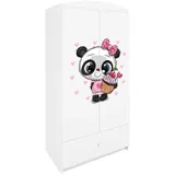 Raumhirsch Furniture Kinderkleiderschrank mit Tiermotiven - Kleiderschrank für Kinder (Kinderzimmerschrank für Jungen & Mädchen, Mit Ablagefächern & Kleiderstange) neutrale Motive, langlebig, verschiedene Farben & Designs weiß