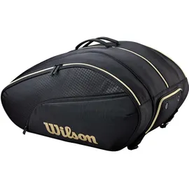 Wilson Defy V1 Padel-Tasche, Mit Thermoguard-Schutz für sechs Padel-Schläger, Kombiniert Komfort, Praktikabilität & Vielseitigkeit, Farbe: Schwarz/Gold