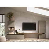 INOSIGN »INFINITY, 7tlg. Breite 290 cm, Höhe variabel, Schrankwand, Anbauwand«, (7 St.), (Lowboard, T-Boden, 3x Hängewürfel, Würfelregal Set, Würfel-Element), braun
