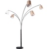 Design Bogenlampe LEVELS weiß beige braun 5 Leinen Schirmen Stehlampe Stehleuchte 120 x 200 cm - / - SL391WEBEBR/LCS3-1